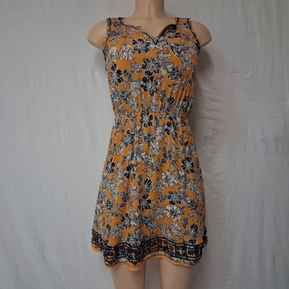 Market & Spruce Yellow Floral Mini Dress Size S - Picture 4 of 17